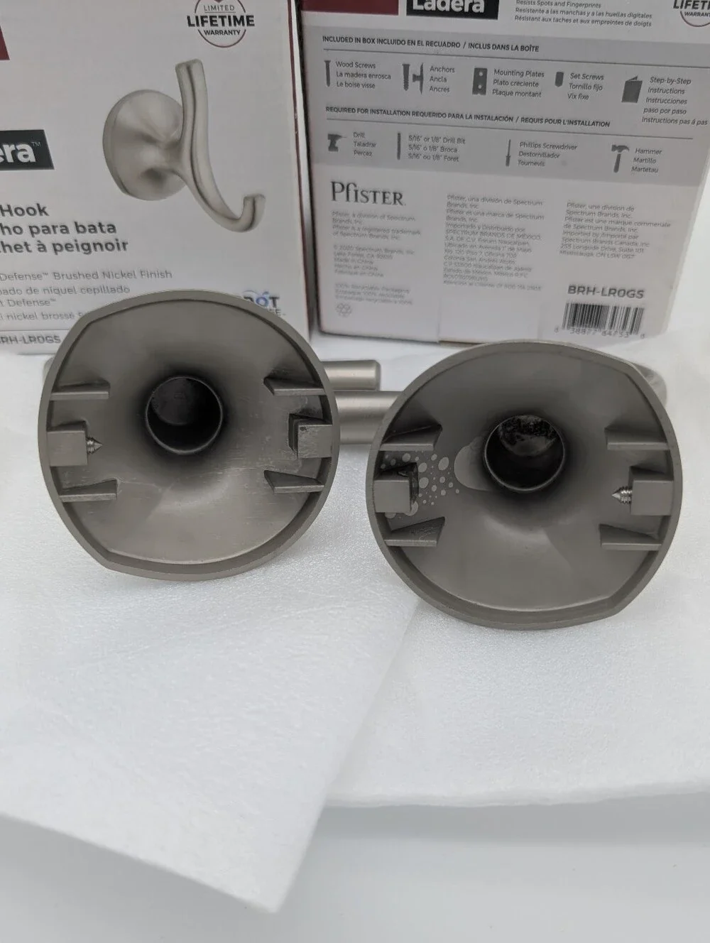 Pfister Ladera Brushed Nickel Robe Hook - Silver (Set of 2)